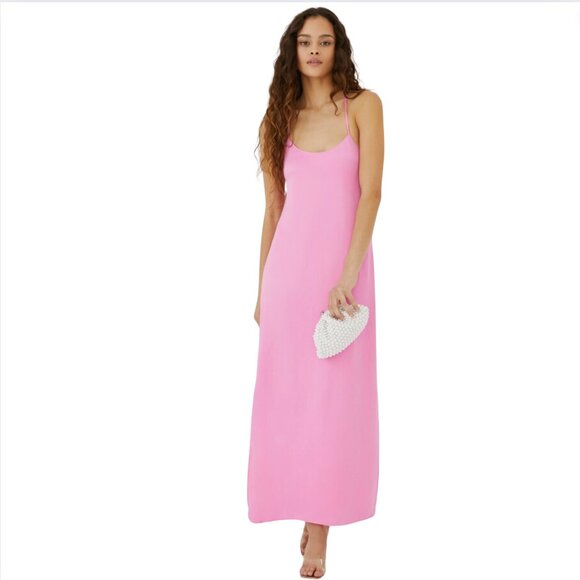 495. SOMETHING NAVY Pink NWT Essential Slip Dress M - Picture 1 of 3